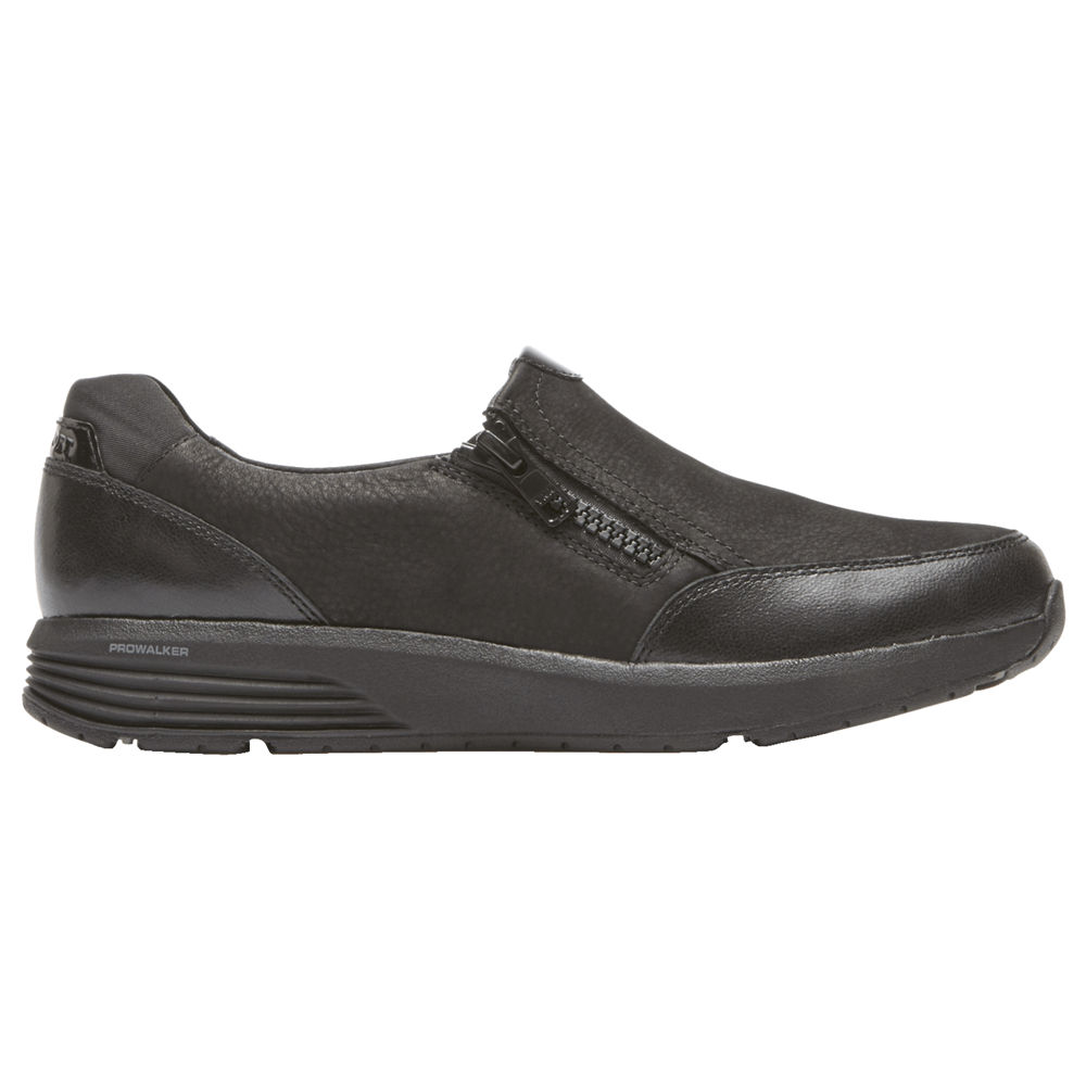 Slip-Ons Rockport Mujer Mexico - Trustride Side Cremallera Negros - HJLMT7259